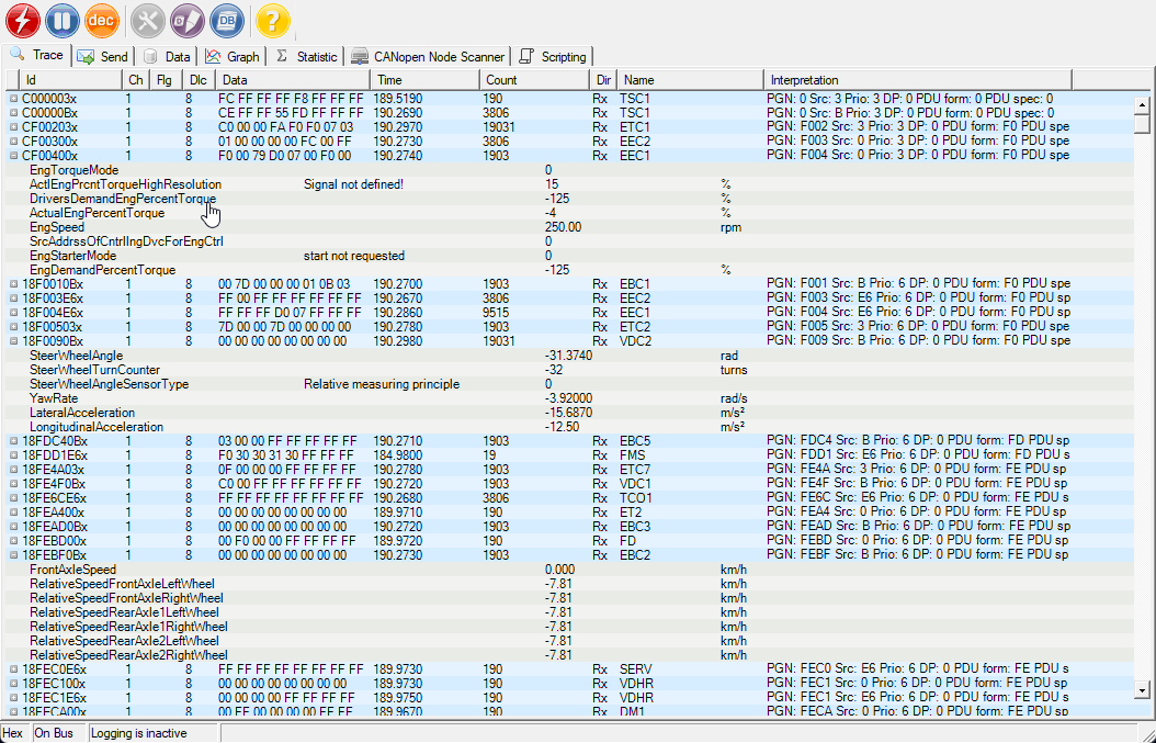 CANtrace CAN bus Analyzer software - Image 2